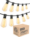 Lightdot 450FT Outdoor String Lights, LED Bistro String Lights with Shatterproof ST38 Bulbs, 2200K Dimmable, Waterproof Hanging Lights for Porch, Party, Garden, Backyard, Balcony - ETL Listed