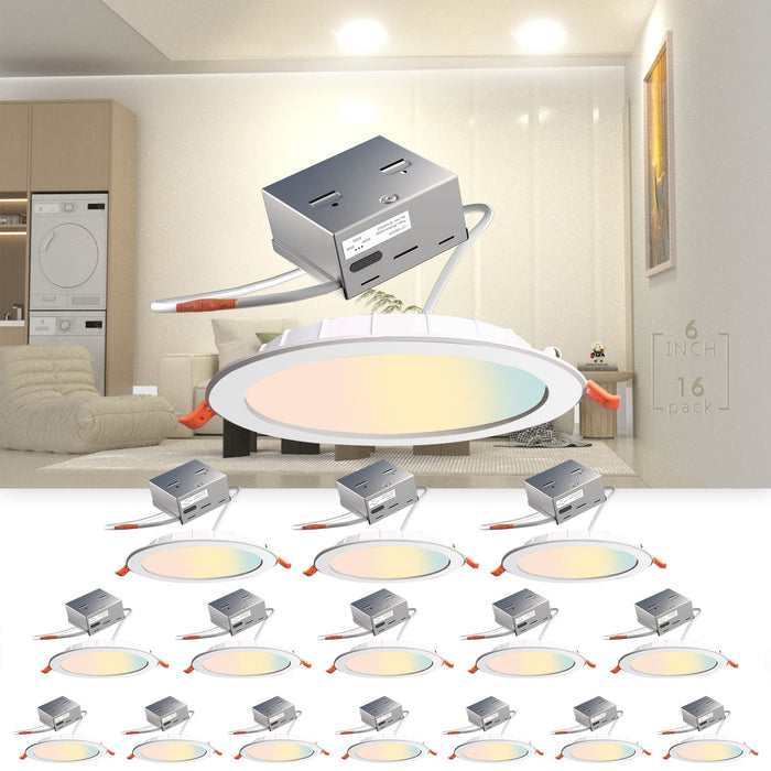 LED Recessed Lighting 6 inch 3CCT 3000K/4000K/5000K LED Can Lights Dimmable Resseced Light Fixtures