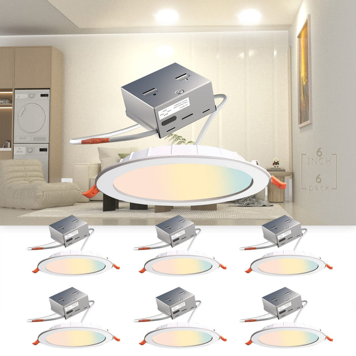 LED Recessed Lighting 6 inch 3CCT 3000K/4000K/5000K LED Can Lights Dimmable Resseced Light Fixtures