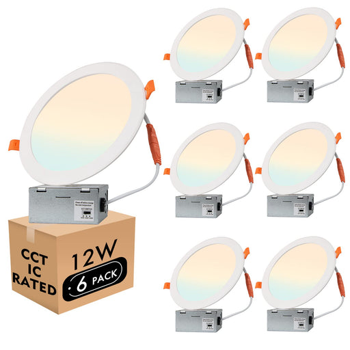 6 inch LED Recessed Lighting 3000K/4000K/5000K Downlight Ceiling Light (6Pack)