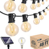 Lightdot 48FT Solar Outdoor String Lights, Waterproof Cafe Patio Lights with Shatterproof LED Bulbs, 2700K Warm White, Create Bistro Ambience On Your Garden Gazebo Backyard Decorative