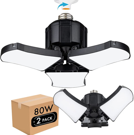Lightdot LED Garage Lights, 80W 5000K Daylight White Garage Lights Ceiling LED 8000 Lumens