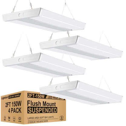 Lightdot LED High Bay Shop Light, 2FT 150W 21500LM 140LM/W [600W HPS Eqv.]