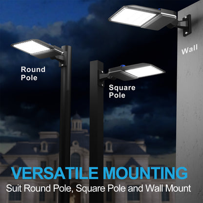 Lightdot 480W Parking Lot Lighting 72000Lm Parking Lot LED Lights with Photocell, IP65 Waterproof Arm Mount LED Shoebox Light (𝟳𝗬𝗿𝘀 𝗪𝗮𝗿𝗿𝗮𝗻𝘁𝘆)-2Pack
