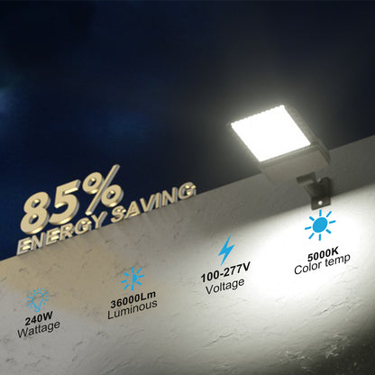 Lightdot 480W Parking Lot Lighting 72000Lm Parking Lot LED Lights with Photocell, IP65 Waterproof Arm Mount LED Shoebox Light (𝟳𝗬𝗿𝘀 𝗪𝗮𝗿𝗿𝗮𝗻𝘁𝘆)-2Pack