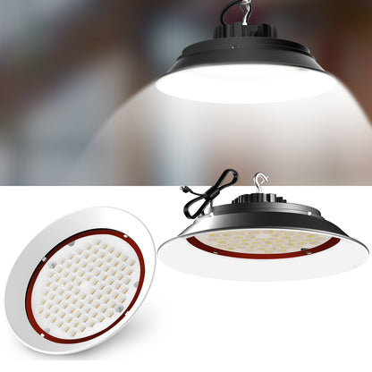 Lightdot LED High Bay Light with Diffuser (Beam Angle: 120˚) 350W AC100-277V High Bay LED Shop Lights, 344x1W 45000lm high Bay Lighting with Plug for Warehouse/Shop/Barn- 5Yrs Warranty