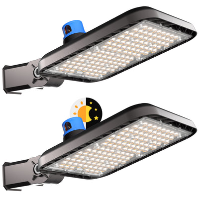 240W LED Parking Lot Lighting 36000Lm LED Parking Lot Lights with Slipfitter Mount Commercial with Photocell, LED Pole Light Outdoor (Coverage: 66~88Ft at Height:30~40Ft)