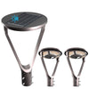 Lightdot Solar LED Post Top Lights Circular Area Light 5000K LED Parking Lot Light with Photocell, Outdoor Pole Lights Fixture for Garden Yard Street Lighting