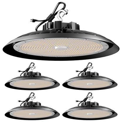 Lightdot 420W LED High Bay Light Fixtures 63000lm 5000K Daylight High Bay LED Shop Light, AC100-277V UFO Commercial Lighting for 30-60FT Height Warehouse-4Pack