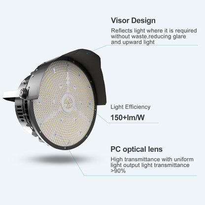 Lightdot 500W LED Stadium Lights 75000Lm (2000W Eqv.) LED High Mast Lights Outdoor with photocell, AC100-277V IP65 Waterproof Outdoor Sport Count Light