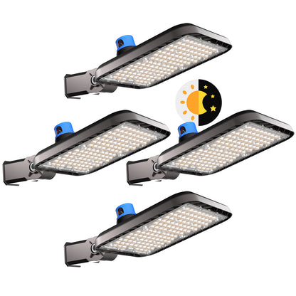 320W(150Lm/W) LED Parking Lot Lighting 48000Lm 5000K LED Parking Lot Lights Outdoor Pole Mount with Smart Photocell IP65 SlipFitter Mount for 30~50Ft Height Yard,Parking Lot,Driveway