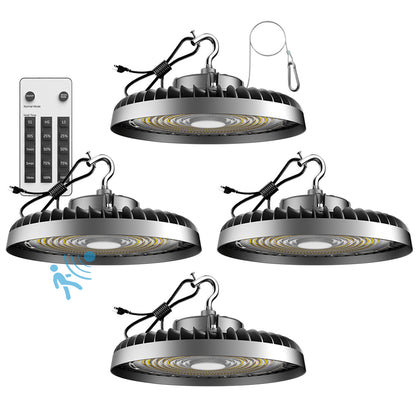 Lightdot 300W Smart High Bay LED Lights 45000LM UFO Lights with Remote Control (Supports Normal Mode & Motion Sensor Mode) ETL-Listed Plug and Play for 30-50FT Height Warehouse