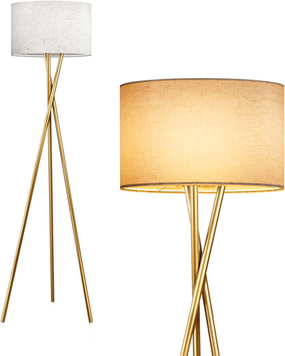 Lightdot Tripod Floor Lamp, Modern Floor Lamp for Living Room, Standing Lamp with Linen Shade, E26 Bulb Included, 66" Tall Floor Lamp for Bedroom, Home Office