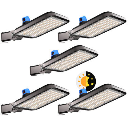 320W(150Lm/W) LED Parking Lot Lighting 48000Lm 5000K LED Parking Lot Lights Outdoor Pole Mount with Smart Photocell IP65 SlipFitter Mount for 30~50Ft Height Yard,Parking Lot,Driveway