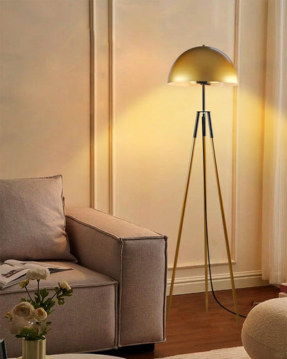 Lightdot Dimmable Globe Modern Floor Lamp, Gold Standing Lamps with 3PCS 3000K G9 Bulbs, Mid Century Modern Floor Lamp for Living Room/Bedroom