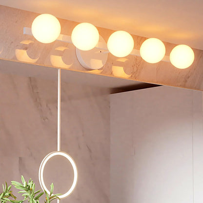 Lightdot Modern Bathroom Vanity Light, 25.6" Metal Frame with Globe Shatterproof Plastic Shades, Dimmable G9 Base Vanity Light for Bathroom/Livingroom/Mirror/Cabinet/Hallway