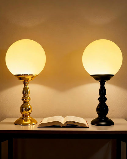 Lightdot Mushroom Lamp Set of 2(Gold & Black) Mid Century Modern Table Lamp 3000K Warmwhite Vintage Cute Small Nightstands Bedside Lamps for Bedroom Living Room Home Office