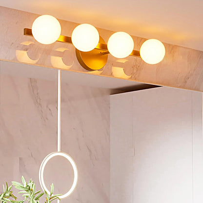 Lightdot Modern Bathroom Vanity Light, 25.6" Metal Frame with Globe Shatterproof Plastic Shades, Dimmable G9 Base Vanity Light for Bathroom/Livingroom/Mirror/Cabinet/Hallway