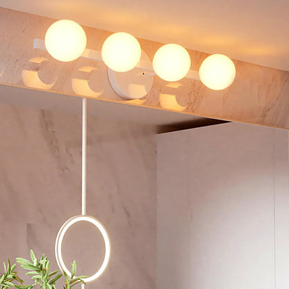 Lightdot Modern Bathroom Vanity Light, 25.6" Metal Frame with Globe Shatterproof Plastic Shades, Dimmable G9 Base Vanity Light for Bathroom/Livingroom/Mirror/Cabinet/Hallway