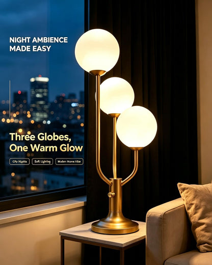 Lightdot Gold Globe Table Lamp for Bedroom Gift G9 Bulbs Included Dimmable