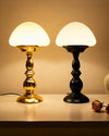 Lightdot Mushroom Lamp Set of 2(Gold & Black) Mid Century Modern Table Lamp 3000K Warmwhite Vintage Cute Small Nightstands Bedside Lamps for Bedroom Living Room Home Office