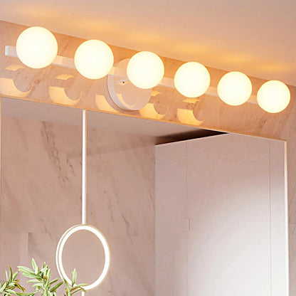 Lightdot Modern Bathroom Vanity Light, 25.6" Metal Frame with Globe Shatterproof Plastic Shades, Dimmable G9 Base Vanity Light for Bathroom/Livingroom/Mirror/Cabinet/Hallway