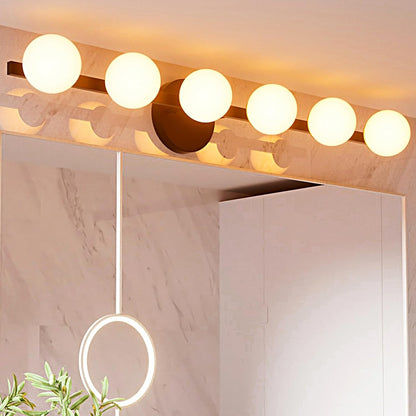 Lightdot Modern Bathroom Vanity Light, 25.6" Metal Frame with Globe Shatterproof Plastic Shades, Dimmable G9 Base Vanity Light for Bathroom/Livingroom/Mirror/Cabinet/Hallway