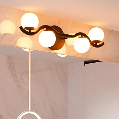 Lightdot Modern Bathroom Vanity Light, 25.6" Metal Frame with Globe Shatterproof Plastic Shades, Dimmable G9 Base Vanity Light for Bathroom/Livingroom/Mirror/Cabinet/Hallway