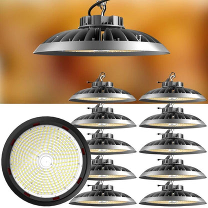 Lightdot LED High Bay Light, High Bay LED Lights, AC100-277V 5000K UFO LED High Bay Shop Light with US Plug for 30-50FT Height Warehoues/Shop/Barn