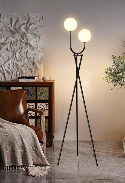 Lightdot Dimmable Globe Modern Floor Lamp, Gold Standing Lamps with 3PCS 3000K G9 Bulbs, Mid Century Modern Floor Lamp for Living Room/Bedroom