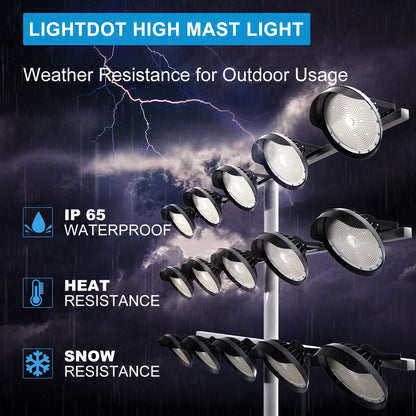 Lightdot 600W LED Stadium Lights with Reflector 100-277V 90000Lm Commercial LED Sport Lights with US Hook/Bracket Mount for Sport Fields/Courts
