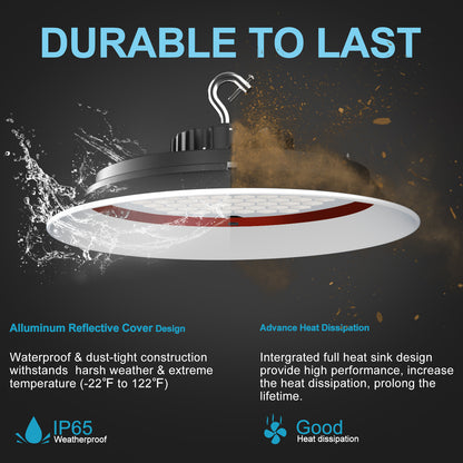 Lightdot LED High Bay Light with Diffuser (Beam Angle: 120˚) 350W AC100-277V High Bay LED Shop Lights, 344x1W 45000lm high Bay Lighting with Plug for Warehouse/Shop/Barn- 5Yrs Warranty