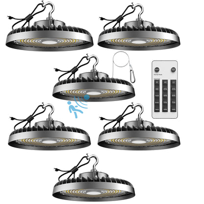 Lightdot 300W Smart High Bay LED Lights 45000LM UFO Lights with Remote Control (Supports Normal Mode & Motion Sensor Mode) ETL-Listed Plug and Play for 30-50FT Height Warehouse
