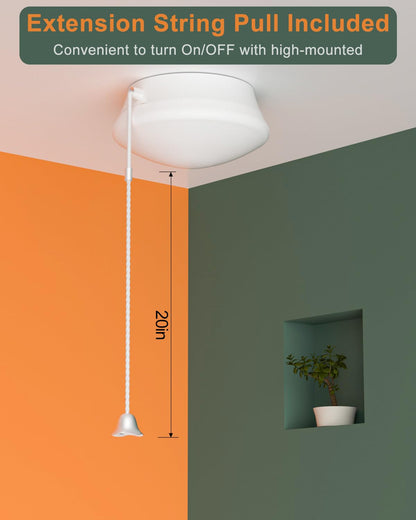7” Modern LED Ceiling Light with Pull Chain 12W 4000K, Flush Mount Lighting for Closets /Bedroom/Corridor
