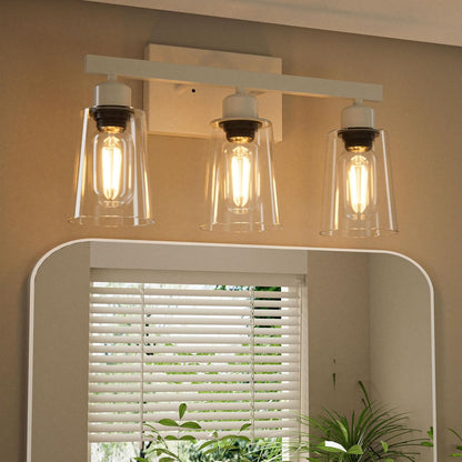 Lightdot Modern Bathroom Vanity Light, 26.5" Horizontal Metal Frame with Clear Glass Shades | Dimmable&Reversible Mounting | Vanity Lights for Bathroom Living Room Hallway Cabinet