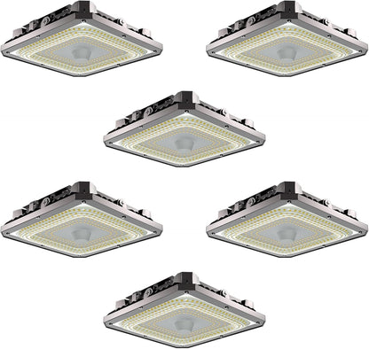 Lightdot 6Pack LED Canopy Gas Station Light, 100W 15000LM Surface Mount LED Carport Ceiling Lights 5000K (600W HID/HPS Equivalent), 100-277V IP65 Waterproof,Canopy Light Outdoor