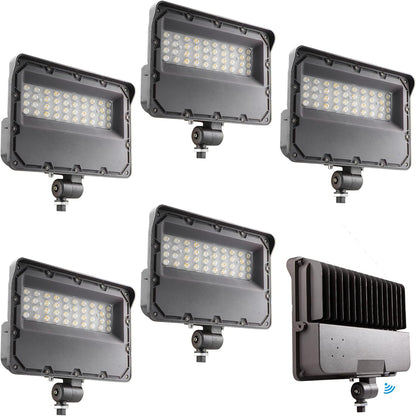 Lightdot 150W LED  Flood Lights Outdoor with Knuckle Dusk to Dawn Photocell