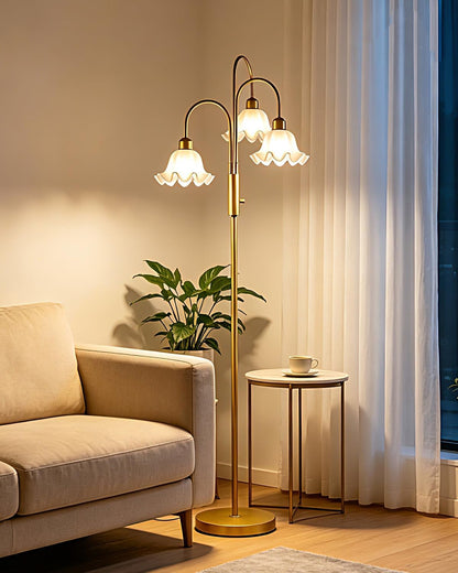 Lightdot Flower Floor Lamp for Living Room 3 Light Tree Floor Lamp