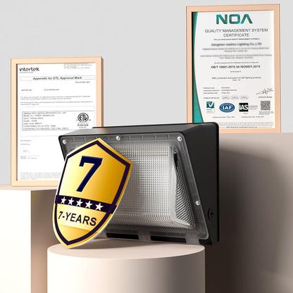 Lightdot 100W LED Wall Pack Lights, 100-277v Dusk to Dawn Photocell, 15000Lm(150Lm/W) 5000K IP65 Wall Mount Outdoor Exterior Lighting, Energy Saving, ETL | 5-Year Warranty(Height:6-15ft)