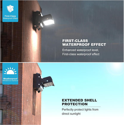 Lightdot 6Pack 150W LED Wall Pack Lights, 360° Adjustable Panel with Dusk to Dawn Photocell, 22500Lm 5000K, IP65 Waterproof & Advanced Heat Dissipation Outdoor Security Lighting(Height:10~20ft)
