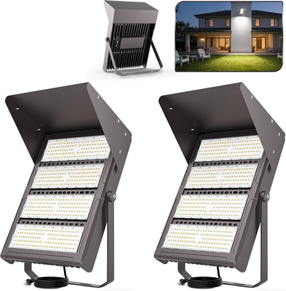 Lightdot 500W Outdoor LED Flood Lights with Brim, LED Stadium Lights