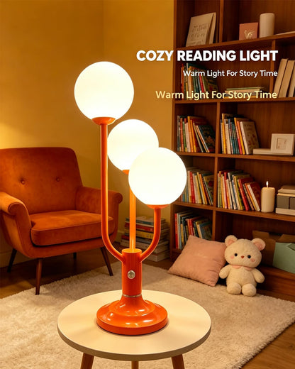 Lightdot Vintage Orange Table Lamp Dimmable Globe Lamp G9 3 Bulbs Included