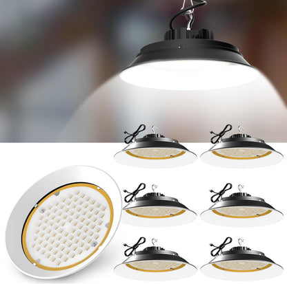 Lightdot 300W High Bay LED Shop Lights with Diffuser (Beam Angle: 120˚) 45000lm Strong Brightness High Bay LED Lights, AC100-277V Commerical UFO LED High Bay Lights for Warehouse Lighting