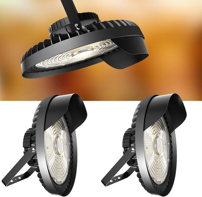 Lightdot LED Stadium Lights with Reflector (Reduce Light Loss, Can Be Removed) 100-277V Commercial High Bay Ballpark Lights with US Hook/Bracket Mount for Sport Fields/Courts