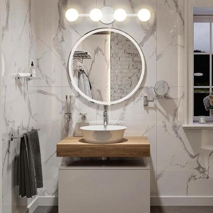 Lightdot Modern Bathroom Vanity Light, 25.6" Metal Frame with Globe Shatterproof Plastic Shades, Dimmable G9 Base Vanity Light for Bathroom/Livingroom/Mirror/Cabinet/Hallway