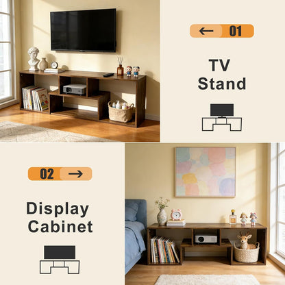 Lightdot TV Stand for TVs up to 55'', Modern Entertainment Center with Storage Open Shelf Large capacity for collection, Media Table TV Console for Living Room/Bedroom/Sofa Cabinet,Easy Assembly