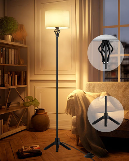 Lightdot Dimmable (Brightness Adjustable) Globe Floor Lamp, Gold Standing Lamps with 3000K G9 Bulbs, Mid Century Modern Floor Lamp for Living Room Bedroom Office