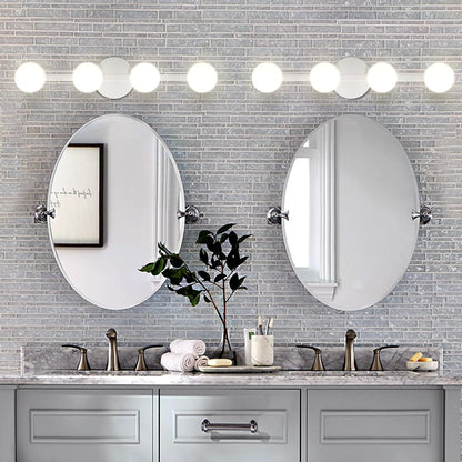 Lightdot Modern Bathroom Vanity Light, 25.6" Metal Frame with Globe Shatterproof Plastic Shades, Dimmable G9 Base Vanity Light for Bathroom/Livingroom/Mirror/Cabinet/Hallway