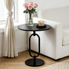 17In(W) x19In(H)  Round Side Table Heavy Duty Modern End Table Stable Sofa Side Table Marble Base Accent Coffee Table Nightstand for Living Room Bedroom