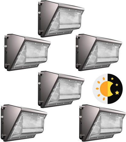 Lightdot 70W LED Wall Pack Lights, 100-277v Dusk to Dawn with Photocell, 10500Lm 5000K Daylight IP65 Waterproof Wall Mount Outdoor Security Lighting Fixture, Energy Saving